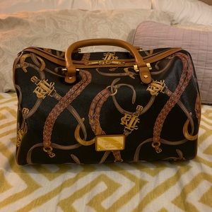 Ralph Lauren brown & black equestrian travel bag